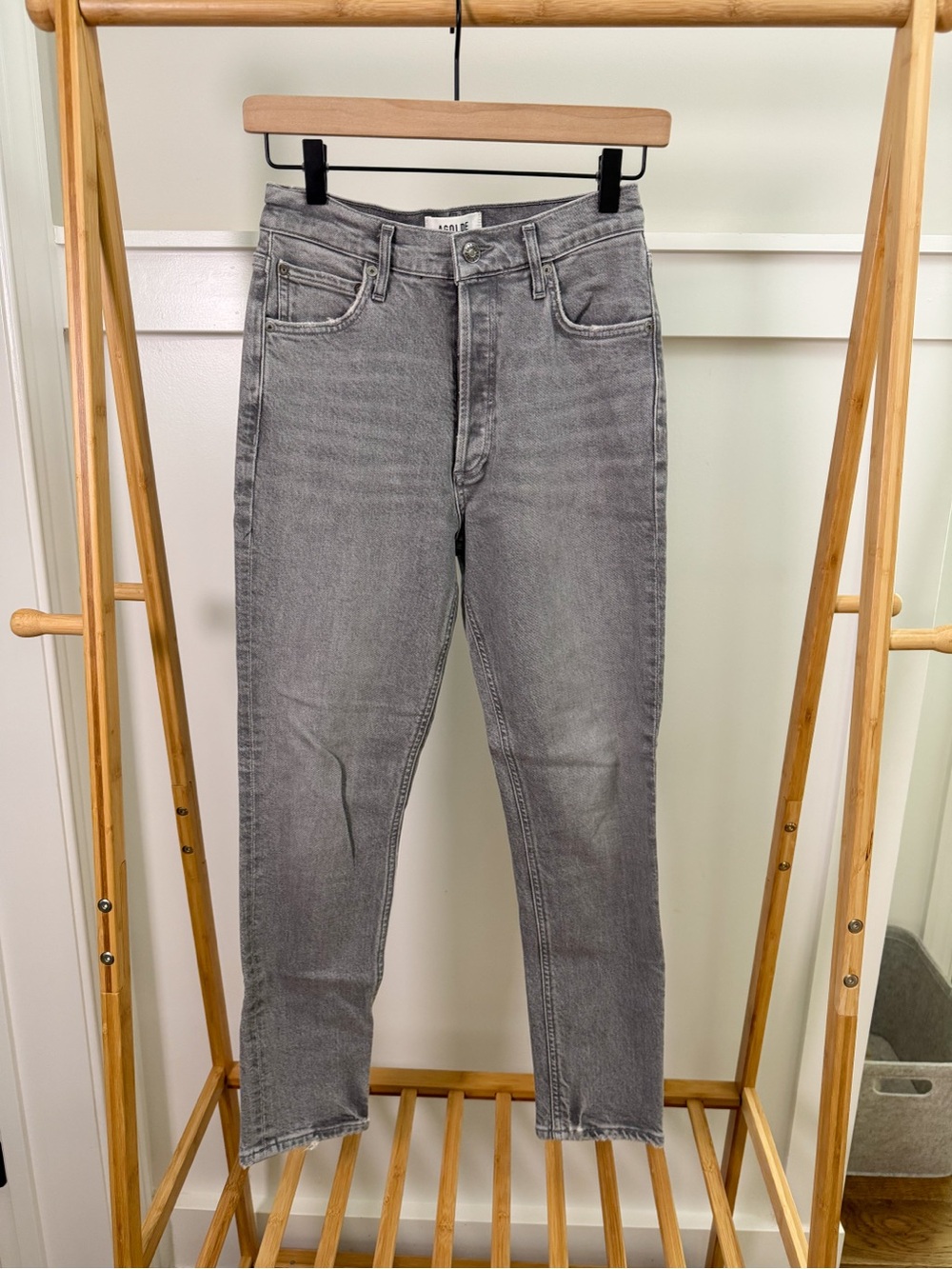 Gray High-Rise Skinny Jeans